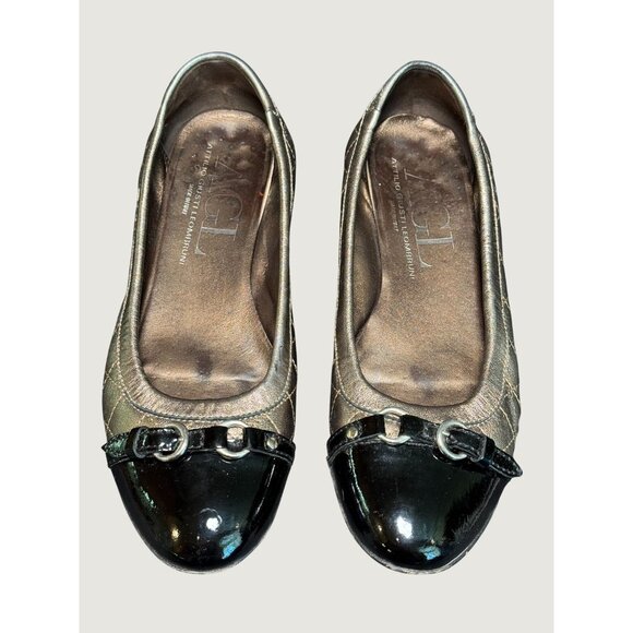 AGL Attilio Giusti Bronze Flats – Patent Toe Leather Shoes EU 40 / US 10 - Picture 1 of 8